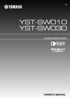 Yamaha YSTSW-030-Owners-Manual